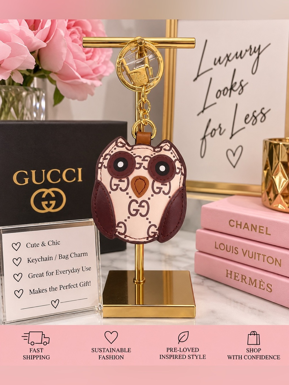 Owl Keychain Bag Charm